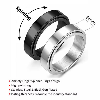 CalmSpin Fidget Ring: Stress-Relief, Mood-Boosting Spinner & Cravings Control